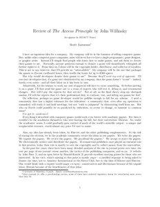 Review of The Access Principle by John Willinsky (to appear in SIGACT News)
