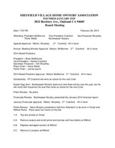 SVHOA board minutes February 2014 final