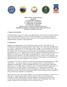 Memorandum of Understanding Among the U.S. Department of Defense,