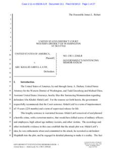 Case 2:11-crJLR Document 211 FiledPage 1 of 27  The Honorable James L. Robart 1 2