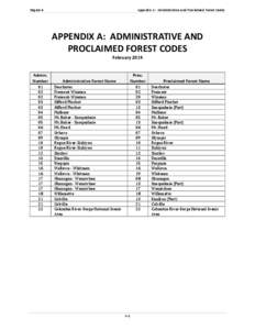 Region 6  Appendix A: Administrative and Proclaimed Forest Codes APPENDIX A: ADMINISTRATIVE AND PROCLAIMED FOREST CODES