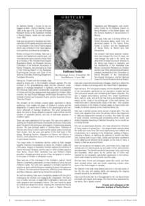 O B I T UA RY Dr Kathleen Funder – known to her colleagues as Kate – died on Saturday 13 June 1998 at the age of 56. She was a Principal Research Fellow at the Australian Institute of Family Studies, where she had wo