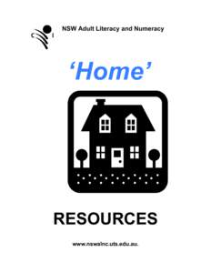 NSW Adult Literacy and Numeracy Council ‘Home’  RESOURCES