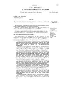 APPENDIX  905 XXII. APPENDIX 1. Arizona Desert Wilderness Act of 1990