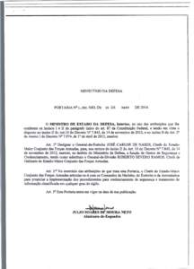 MINISTÉRIO DA DEFESA  PORTAR1AN1.291/MD,DE 26 DE mAio DEO MINISTRO DE ESTADO DA DEFESA, Interino, no uso das atribuições que lhe conferem os incisos 1 e II do. parágrafo único do art. 87 da Constituição Fed