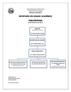 UNIVERSIDAD DE PUERTO RICO RECINTO DE RÍO PIEDRAS SENADO ACADÉMICO SECRETARÍA DEL SENADO ACADÉMICO ORGANIGRAMA
