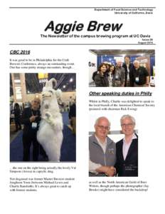 Department of Food Science and Technology University of California, Davis Aggie Brew  The Newsletter of the campus brewing program at UC Davis