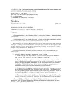 PLEASE NOTE: This is an electronic facsimile from the original document. The original formatting was not retained; otherwise, the content remains unaltered. DEPARTMENT OF THE ARMY NEW ENGLAND DIVISION, CORPS OF ENGINEERS