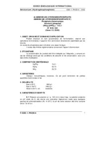 CODEX ŒNOLOGIQUE INTERNATIONAL Ammonium (Hydrogénophosphate) COEI-1-PHODIA : 2000  di-AMMONIUM (HYDROGENOPHOSPHATE)