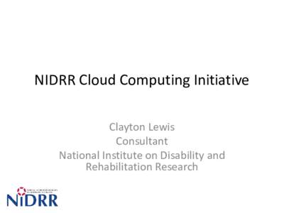 Cloud Computing and People with Disabilities Exploratory Discussion