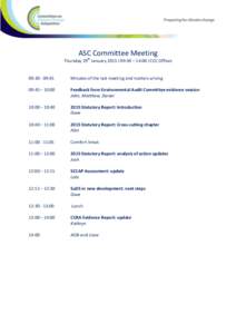 ASC Committee Meeting Thursday 29th January 2015 I 09:30 – 14:00 I CCC Offices 09::45  Minutes of the last meeting and matters arising