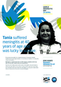 WORLD MENINGITIS DAY 24 APRIL  Tania suffered