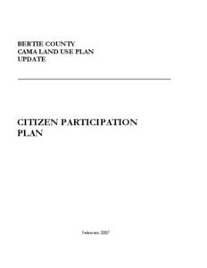 BERTIE COUNTY CAMA LAND USE PLAN UPDATE