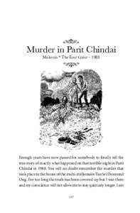   Murder in Parit Chindai Malaysia * The East Coast – 1988  