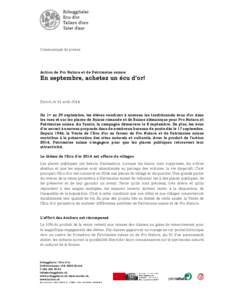 Communiqué de presse - Vente de l'Ecu d'or 2014