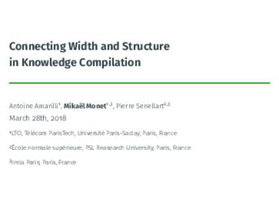 Dra ft Connecting Width and Structure in Knowledge Compilation