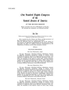 H. R[removed]One Hundred Eighth Congress of the United States of America AT THE SECOND SESSION