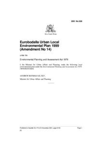 2001 No 889  New South Wales Eurobodalla Urban Local Environmental Plan 1999