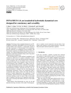 Geosci. Model Dev., 8, 3131–3150, 2015 www.geosci-model-dev.netdoi:gmd © Author(sCC Attribution 3.0 License.  DYNAMICO-1.0, an icosahedral hydrostatic dynamical core