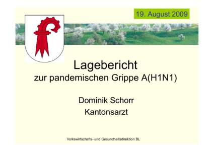 19. August[removed]Lagebericht zur pandemischen Grippe A(H1N1) Dominik Schorr Kantonsarzt