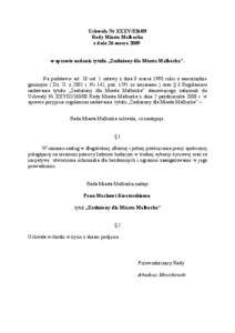 Uchwała Nr XXXV[removed]Rady Miasta Malborka z dnia 26 marca 2009