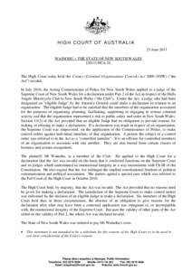 Supreme Court of the United States / Supreme Court of Pakistan / Politics of Australia / Government / Law / Gaming Tribunal of New South Wales / Thomas v Mowbray / Australian constitutional law / High Court of Australia / Supreme court
