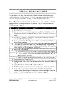 Checklist for Data Steward