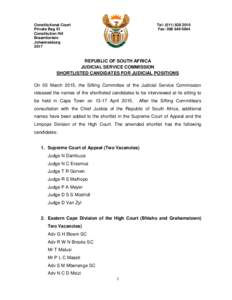 Constitutional Court Private Bag X1 Constitution Hill Braamfontein Johannesburg 2017