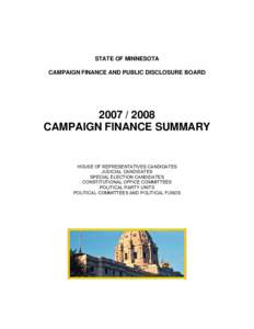 STATE OF MINNESOTA CAMPAIGN FINANCE AND PUBLIC DISCLOSURE BOARDCAMPAIGN FINANCE SUMMARY