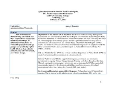 United States Environmental Protection Agency / Environment of the United States / Clean Water Act / Agency for Toxic Substances and Disease Registry / Environmental protection / Red Dog mine / Environmental impact assessment / National Environmental Policy Act / Superfund / Environment / Impact assessment / Earth