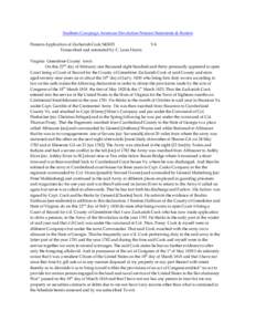 Southern Campaign American Revolution Pension Statements & Rosters Pension Application of Zachariah Cook S42655 Transcribed and annotated by C. Leon Harris VA