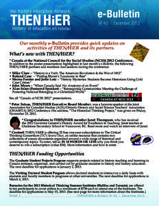 e-Bulletin  the histor y education network THEN H ER