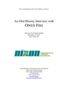 Microsoft Word - Fiss, Owen Oral History Transcript.doc