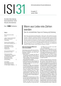 ISI 31  Informationsdienst Soziale Indikatoren Ausgabe 31 Januar 2004