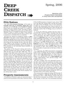 DEEP CREEK DISPATCH ➠ POA Notices  Spring, 2006