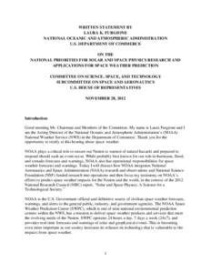 Earth / National Weather Service / Space science / Office of Oceanic and Atmospheric Research / National Centers for Environmental Prediction / National Oceanic and Atmospheric Administration / Space weather / Polar Operational Environmental Satellites / Geostationary Operational Environmental Satellite / Weather satellites / Meteorology / Spaceflight