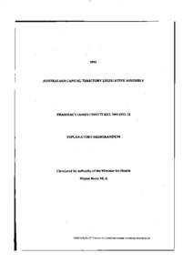 1993  AUSTRALIAN CAPITAL TERRITORY LEGISLATIVE ASSEMBLY PHARMACY (AMENDMENT) BILL[removed]NO. 2]