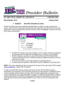 EPIC Provider Bulletin Bo[removed]