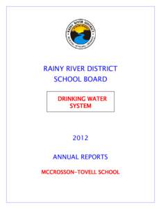 RAINY RIVER DISTRICT SCHOOL BOARD DRINKING WATER SYSTEM  2012