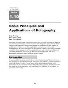 FUNDAMENTALS OF PHOTONICS Module  1.10