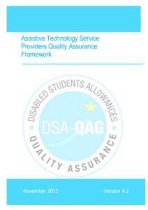Assistive Technology Service Providers Quality Assurance Framework November 2013