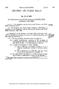 THEATRES AND PUBLIC HALLS No. 24 of 1968 An Ordinance to amend the Theatres and Public Halls Ordinance[removed].—(1.) This Ordinance may be cited as the Theatres and Public