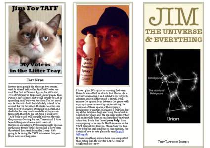 JIM  THE UNIVERSE & EVERYTHING  TAFF NEWS