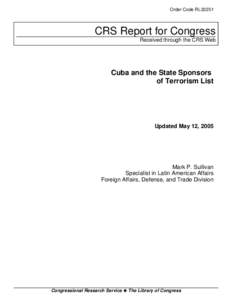 Cuba and the State Sponsors of Terrorism List