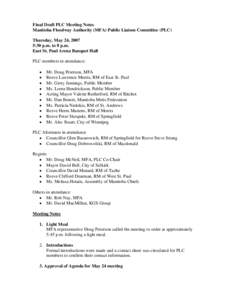 Draft PLC Meeting Minutes