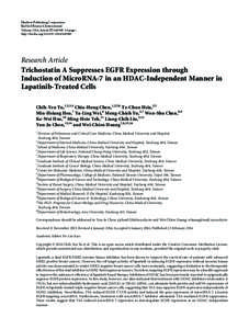 Trichostatin A Suppresses EGFR Expression through Induction of MicroRNA-7 in an HDAC-Independent Manner in Lapatinib-Treated Cells