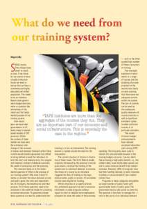 What do we need from our training system? Megan Lilly S