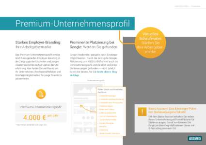 ABSOLVENTA – Produkte  Premium-Unternehmensprofil Starkes Employer-Branding: Ihre Arbeitgebermarke