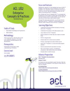 ACL 182  Enterprise Concepts & Practices Accelerated Course