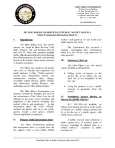 OHIO ETHICS COMMISSION William Green Building 30 West Spring Street, L3 Columbus, Ohio[removed]Telephone: ([removed]Fax: ([removed]